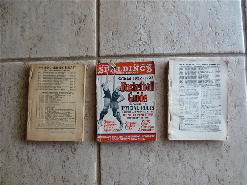 (3) different Spalding Basketball Guides from 1916-17, 21-22, and 22-23