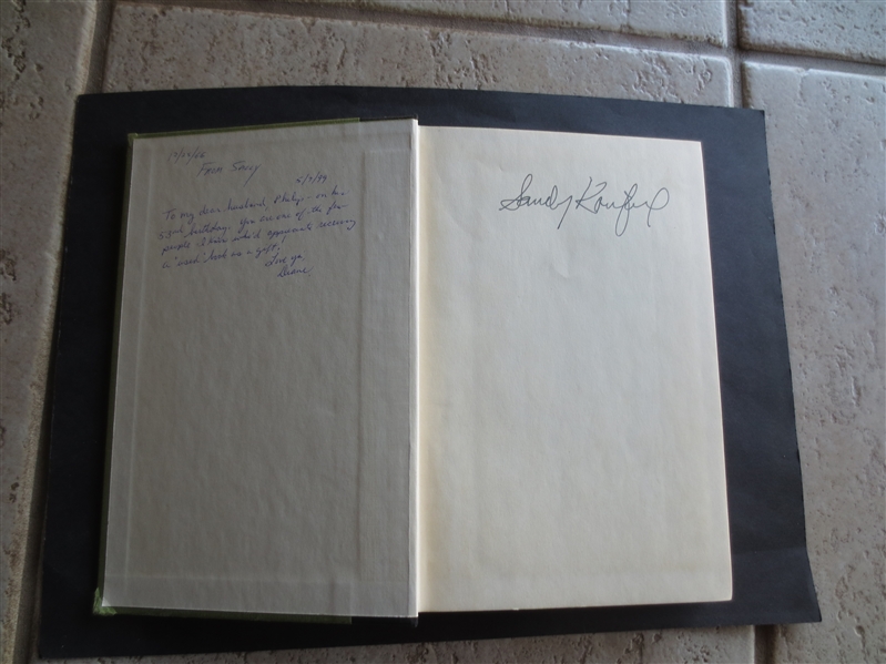 Autographed 1961 Sandy Koufax hardcover book