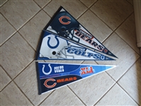 (3) different Chicago Bears/Indianapolis Colts pennants including Super Bowl XLI (41) pennant of 2007