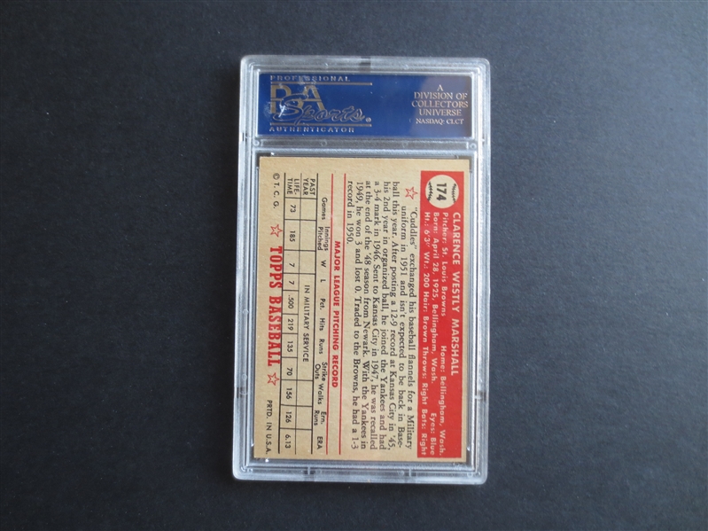 1952 Topps Clarence Marshall PSA 5 EX Baseball Card #174