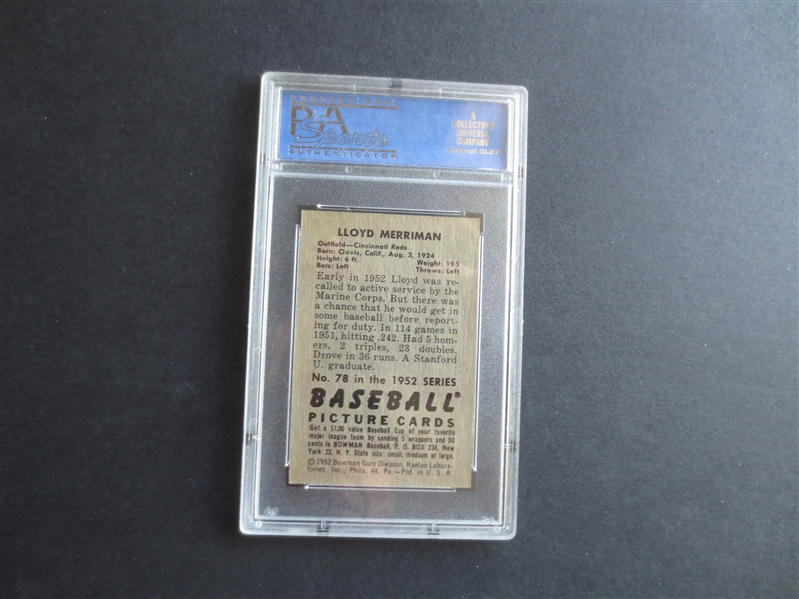 1952 Bowman Lloyd Merriman PSA 7 NMT with No Qualifiers Baseball Card #78