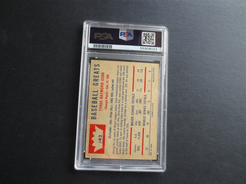 1960 Fleer Ty Cobb PSA 8 NMT-MT Baseball Card #42