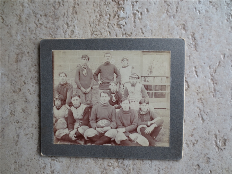 1900 Original Type 1 Football Photo 4 x 4.5 with nose guards and jerseys