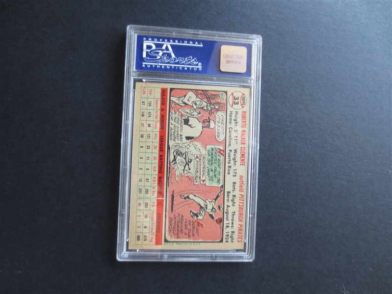 1956 Topps Roberto Clemente PSA 7 NMT Baseball Card #33