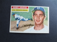 1956 Topps Sandy Koufax Baseball Card in Very Nice Shape! 