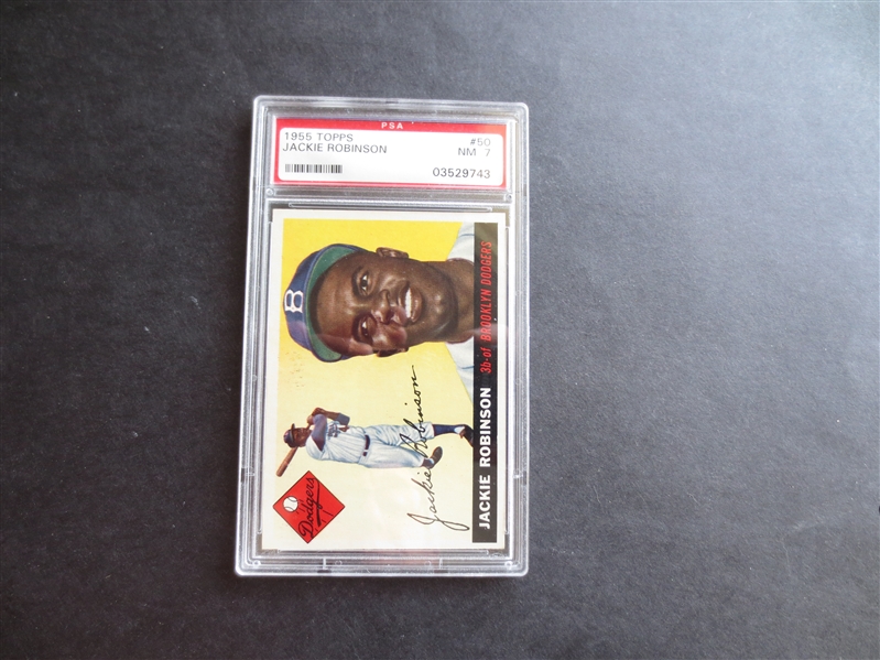 1955 Topps Jackie Robinson PSA 7 NMT baseball card #50   A beauty!