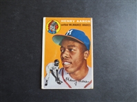 1954 Topps Hank Aaron Rookie Baseball Card in affordable condition #128