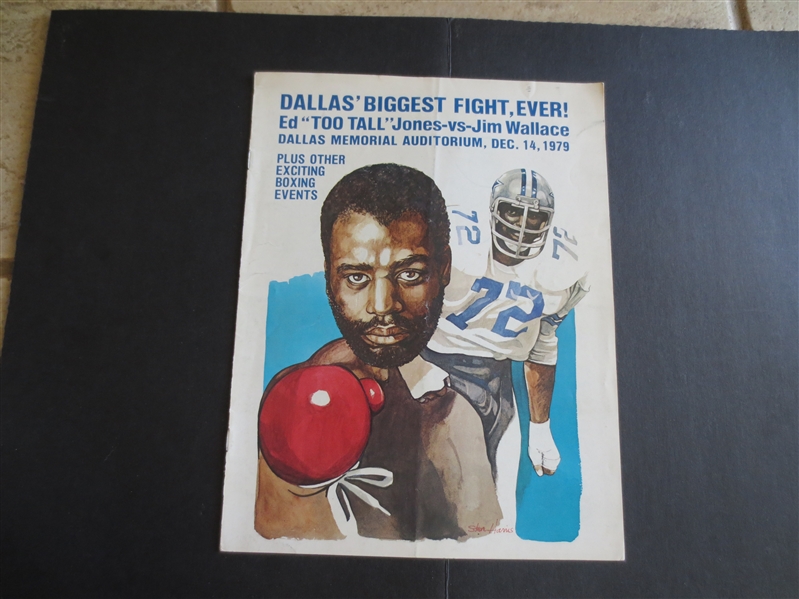 1979 Ed Too Tall Jones (Dallas Cowboys) vs. Jim Wallace Boxing Program