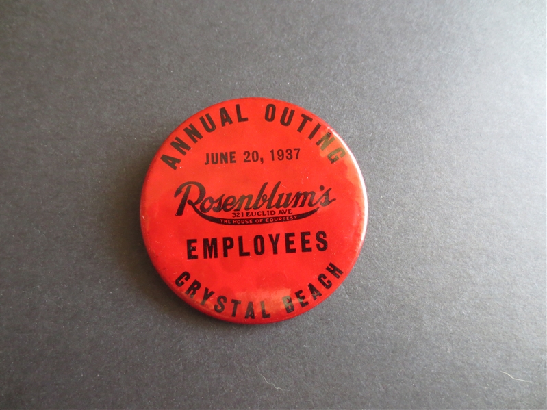 1937 Rosenblum's Department Store Pin---the Cleveland Rosenblums were Pro Basketball World Champions in the 1920's and 1930's