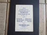 1941 Gottlieb Pro Basketball Carnival Program---Sphas, Jewels, Eagles, Bombers, Goodyears, Brewers  RARE!