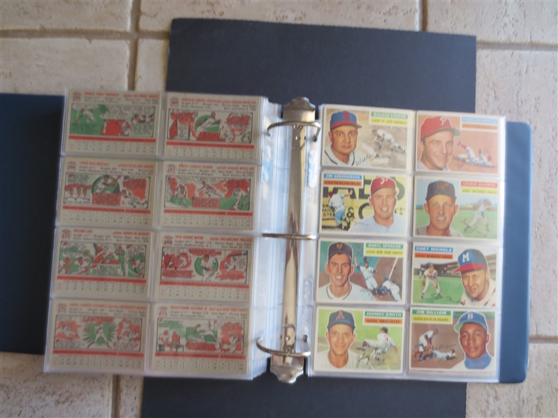 1956 Topps Baseball Near Complete Set 290 of 340 in Beautiful Shape---no Hall of Famers or Team Cards