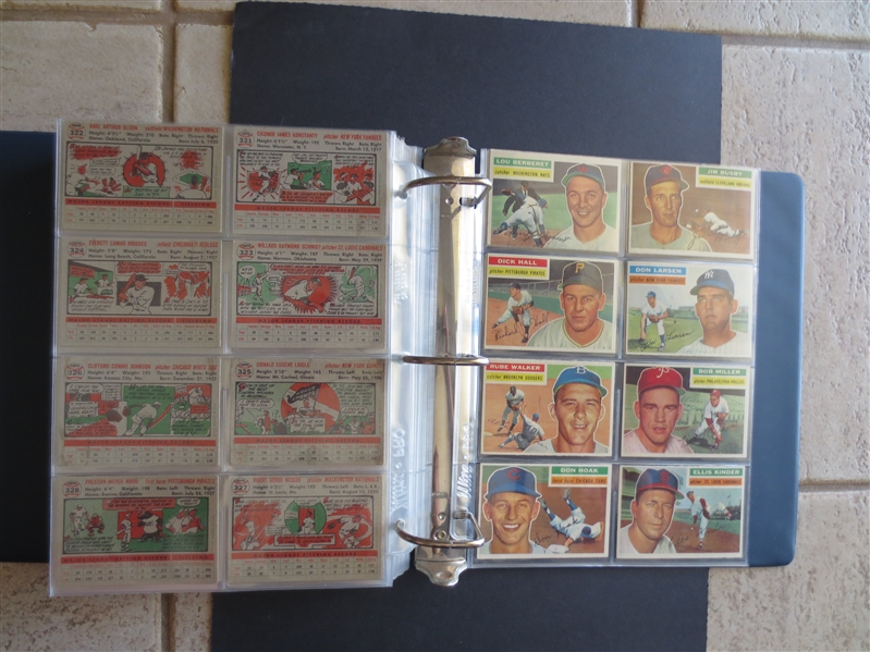 1956 Topps Baseball Near Complete Set 290 of 340 in Beautiful Shape---no Hall of Famers or Team Cards