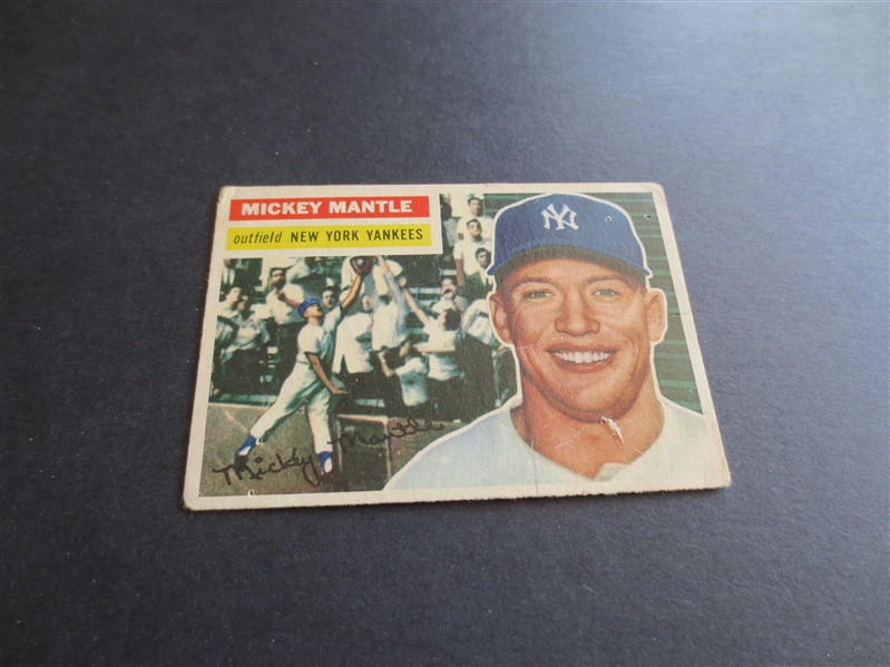 1956 Topps Mickey Mantle Baseball Card Well Centered in Affordable Condition #135