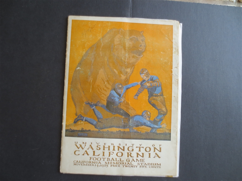 1925 University of Washington at CAL Football Program  RARE!