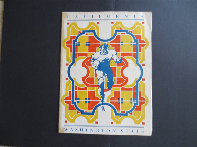 1929 Washington State at CAL Football Program with Wrong Way Riegels