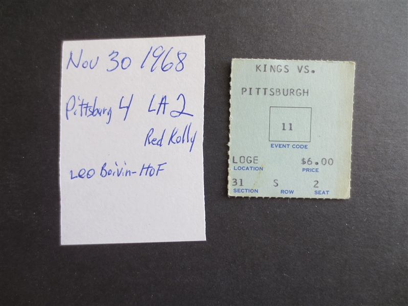 1968 Pittsburgh Penguins at Los Angeles Kings ticket