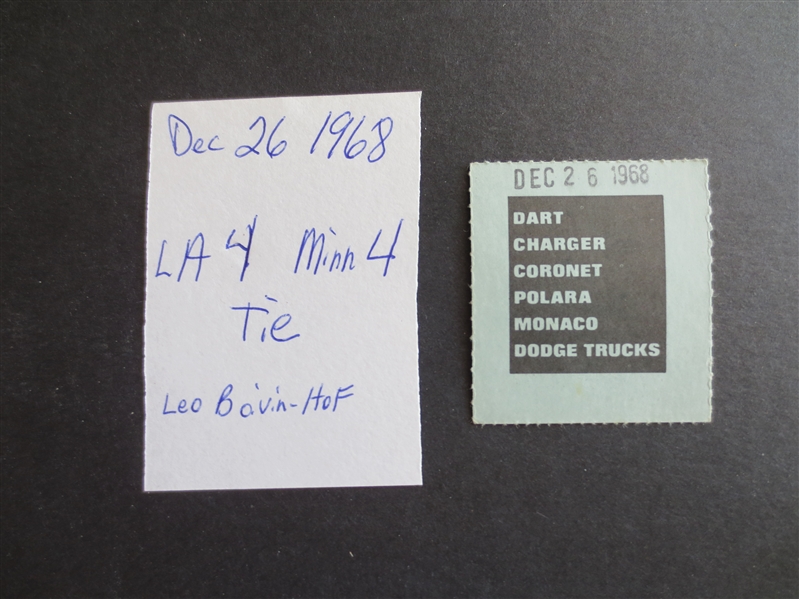 1968 Minnesota North Stars at Los Angeles Kings Ticket 