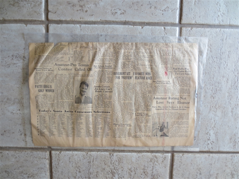 1937 Joe Louis Sports Section