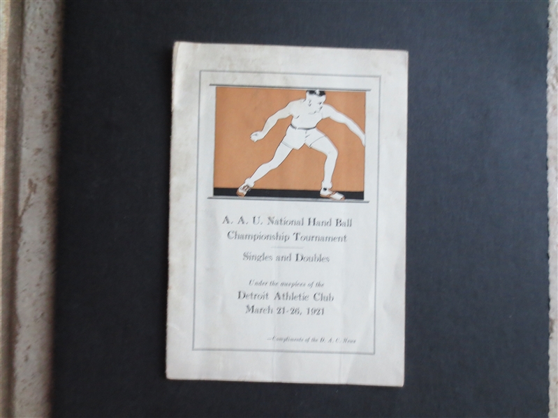 1921 A.A.U. National Hand Ball Championship Program  Detroit Athletic Club