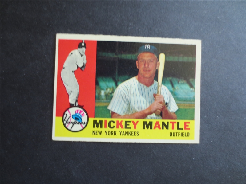 1960 Topps Mickey Mantle Baseball Card in Beautiful Condition #350