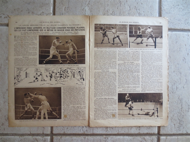 1931 Le Miroir Des Sports Magazine with Boxer Young Perez Boxing World Champion who died in Holocaust