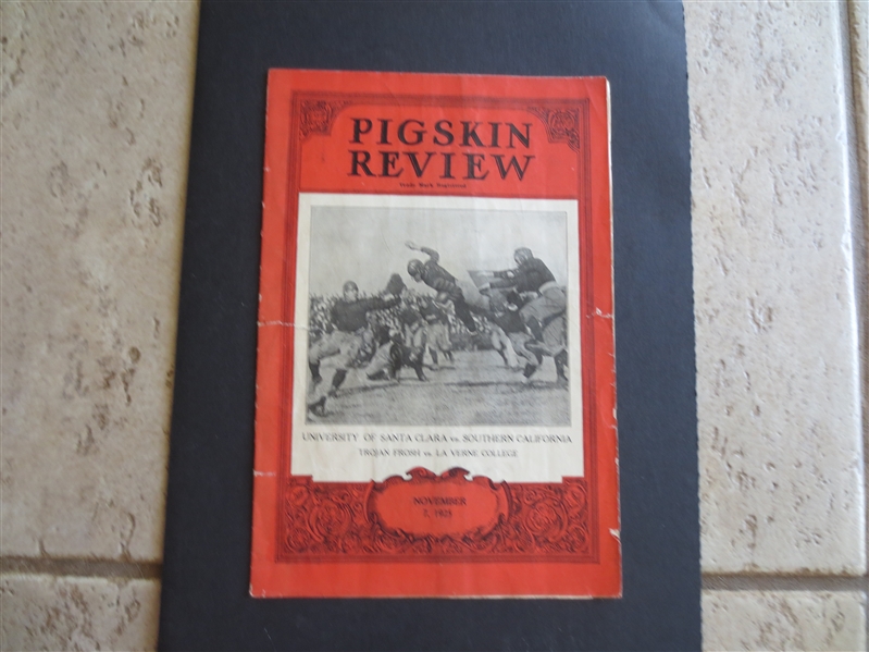 1925 USC vs. University of Santa Clara Football Program ---USC wins 28-9