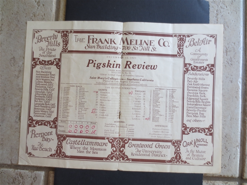 1925 USC vs. Saint Mary's College Football Program---USC wins 12-0