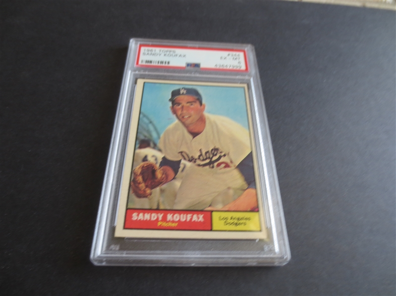 1961 Topps Sandy Koufax PSA 6 EX-MT Baseball Card #344