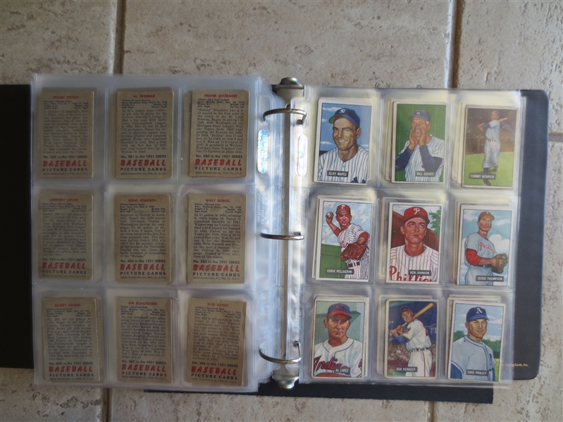 1951 Bowman Baseball Near Complete Set (missing ONLY Mantle and Mays) in Affordable Condition!