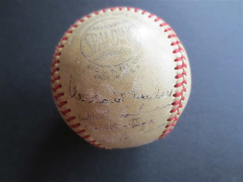 Autographed 1949 New York Giants Baseball with 19 signatures including Hank Thompson