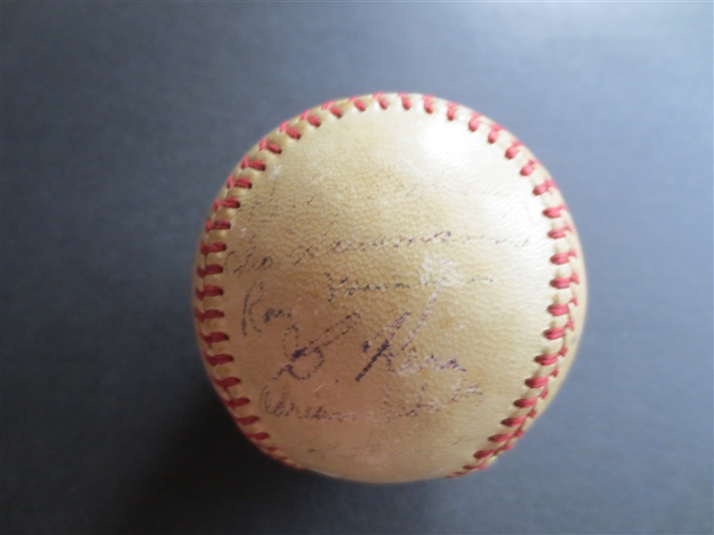 Autographed 1949 New York Giants Baseball with 19 signatures including Hank Thompson