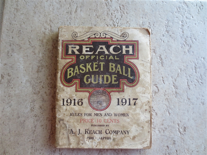 1916-17 Reach Official Basket Ball Guide  RARE!