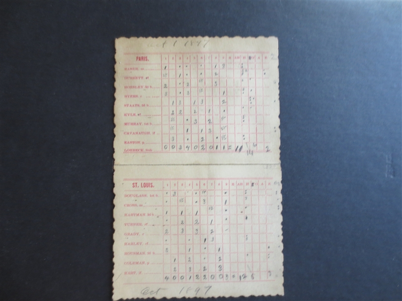 1897 National League Association St. Louis Browns Major League Baseball Program/Scorecard