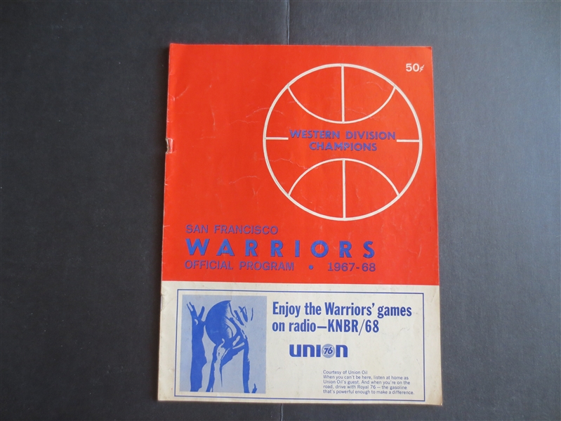 1967-68 St. Louis Hawks at San Francisco Warriors Unscored Basketball Program Nate Thurmond Zelmo Beaty