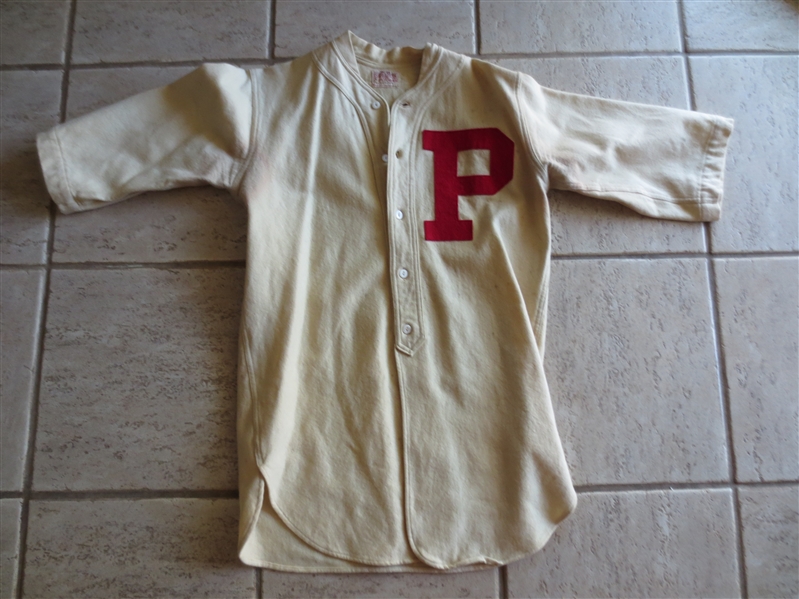 1930-31 Portland Beavers PCL Baseball Game Used Worn Flannel Jersey W.H. Brine