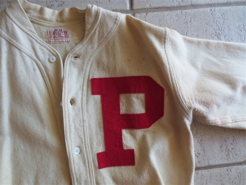 1930-31 Portland Beavers PCL Baseball Game Used Worn Flannel Jersey W.H. Brine