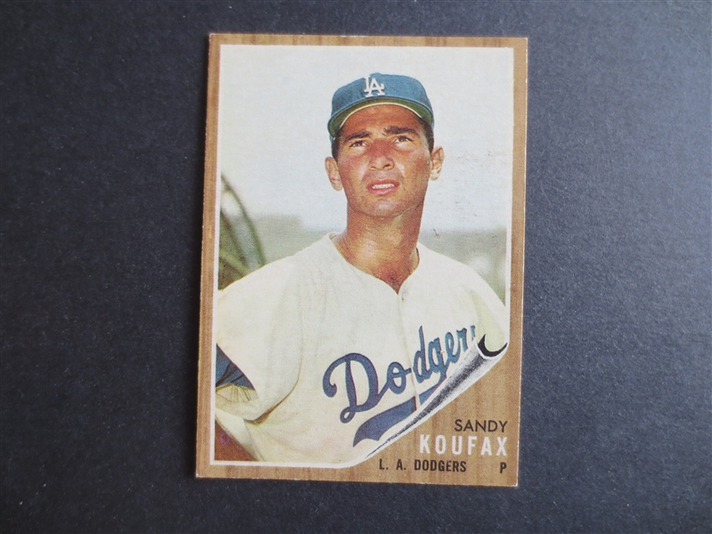 1962 Topps Sandy Koufax Baseball Card #5 in Beautiful Condition!         2