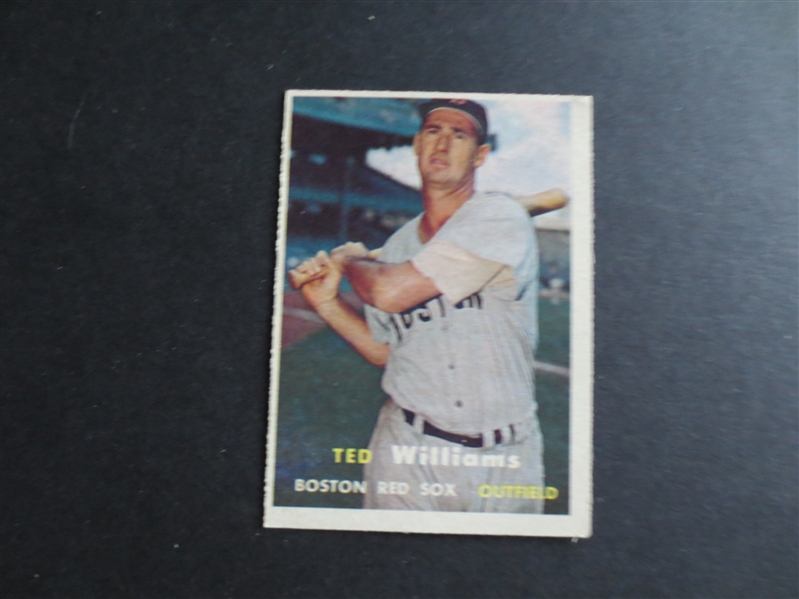 1957 Topps Ted Williams Baseball Card in Great Shape but Off-Center #1