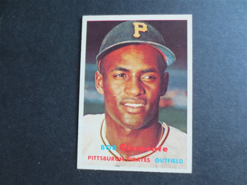 1957 Topps Bob Clemente Baseball Card in Beautiful Shape #76