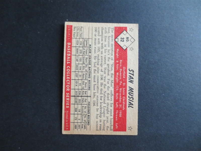 1953 Bowman Color Stan Musial Baseball Card in Great Shape! #32