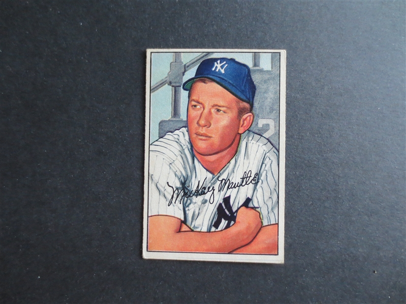 1952 Bowman Mickey Mantle Baseball Card in Very Nice Shape #101