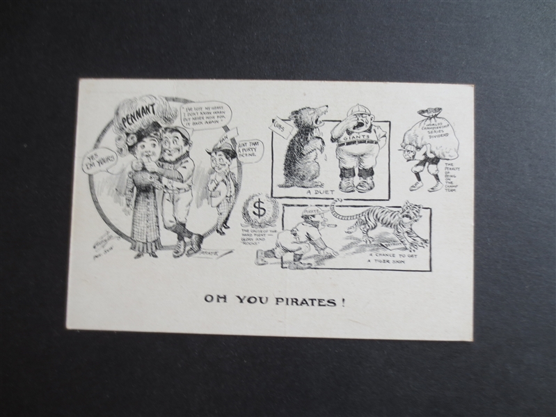 1909 World Series Baseball Postcard Pittsburgh Pirates vs. Detroit Tigers