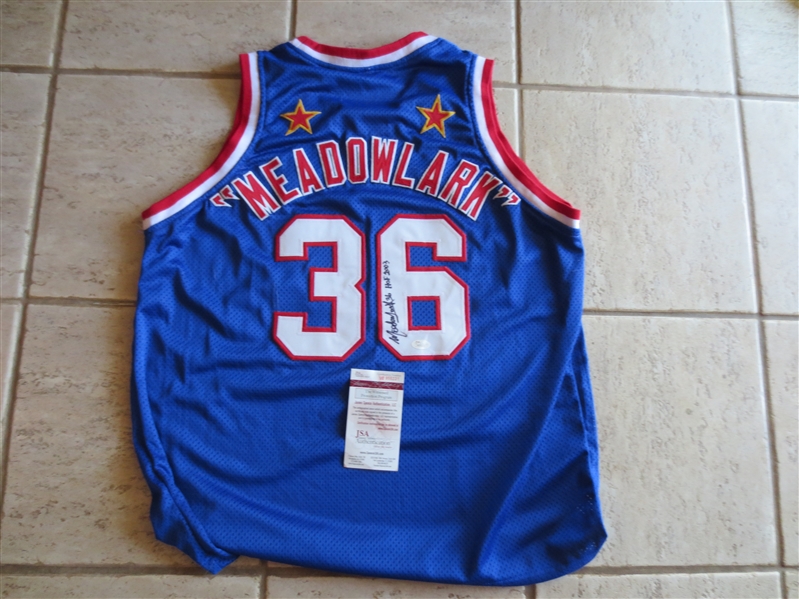 Autographed Meadowlark Lemon Harlem Globetrotters Signed Jersey Hall of Fame with Authentification from JSA