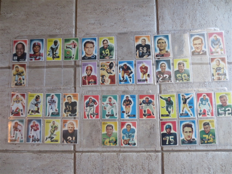(78) different 1955 Bowman Football Cards #65-160 in Great Shape!  Half of the Set!