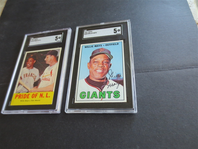 Lot Detail And Topps Willie Mays Sgc Ex Baseball Cards