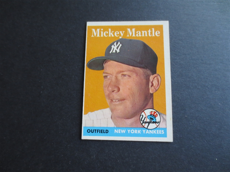 1958 Topps Mickey Mantle Baseball Card #150 in Beautiful Condition but Off-Center