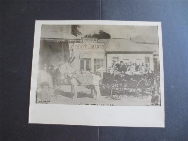 Circa 1900 Oakland Baseball Club at Los Angeles in horse and wagon Photo  NEAT!