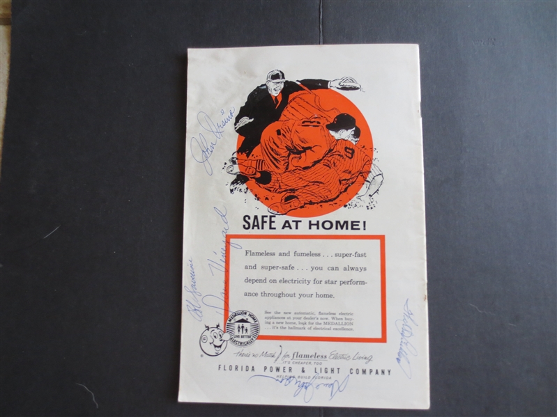 Autographed 1964 Houston Colt 45's vs. Baltimore Orioles Spring Training Baseball Program with 25 Signatures