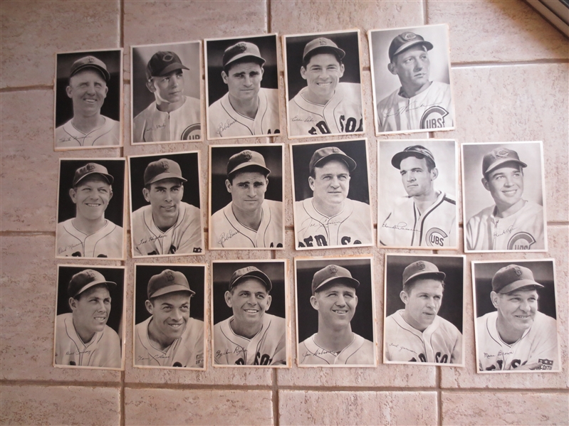 (25) 1940's Baseball Picture Pack Red Sox and Cubs including Joe Cronin