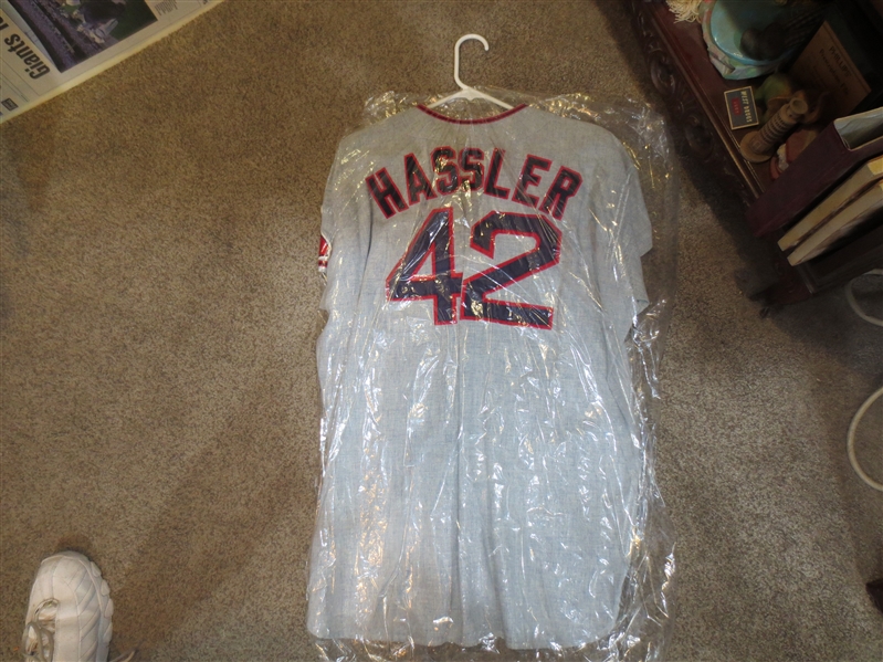 1971 Andy Hassler California Angels Road Game Used Worn Jersey One Year Style NOB McAuliffe Size 48  Beautiful!